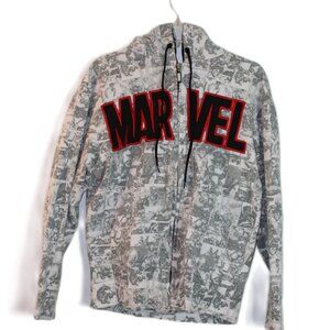 Marvel Comics Universal Studios 100% Cotton Hoodie Jacket Gray White Siz…